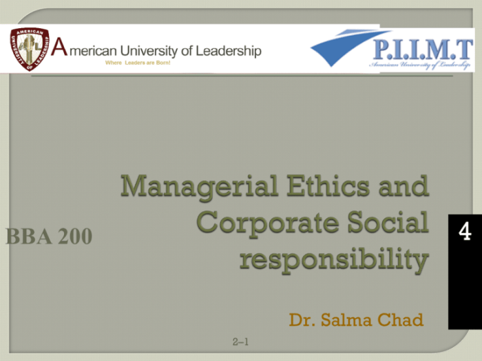 Managerial ethics