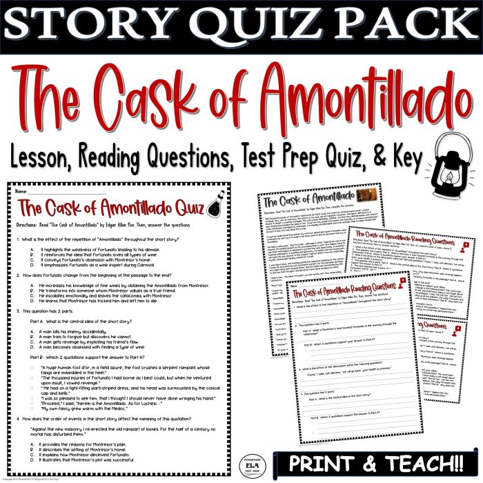 The cask of amontillado study questions