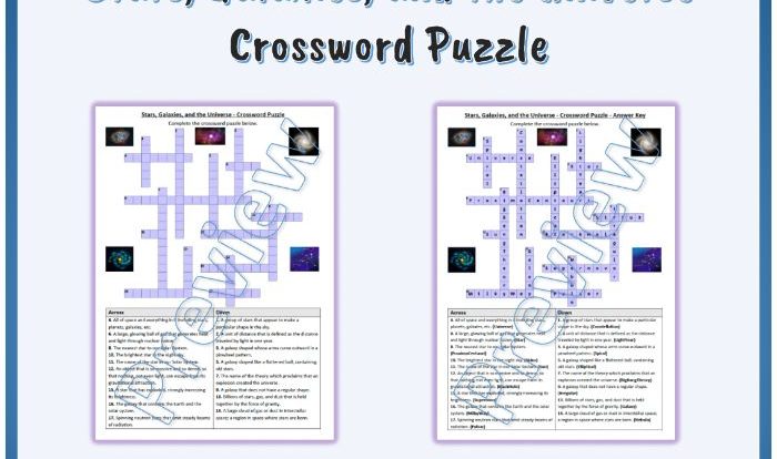 Stars and galaxies crossword puzzle answer key