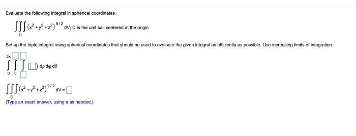 Spherical integrals coordinates